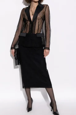Dolce & Gabbana CZARNY Transparentna marynarka