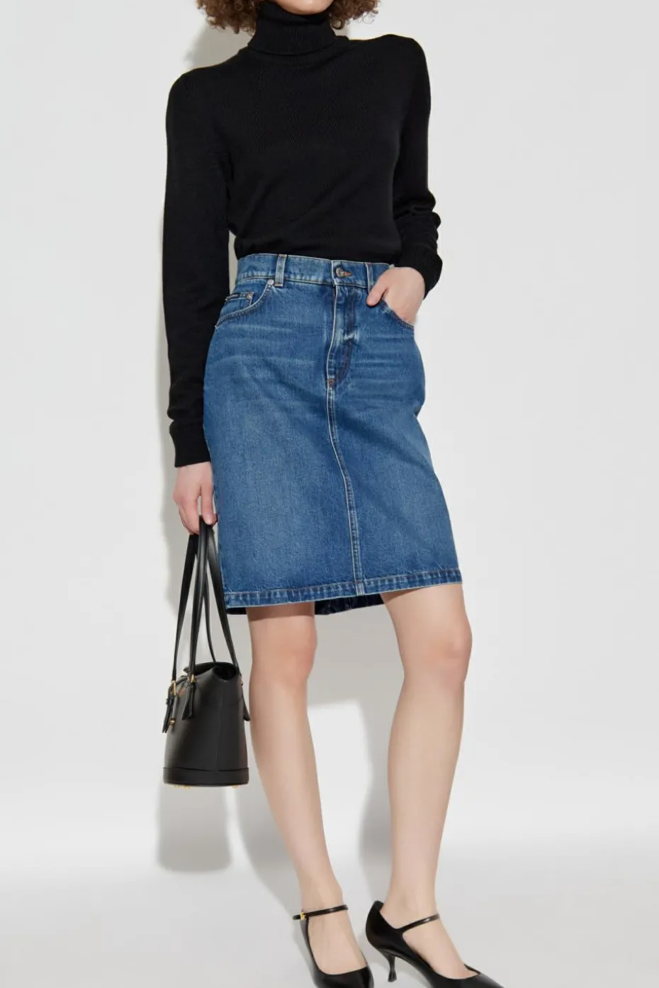 Dolce & Gabbana CZARNY Wełniany golf