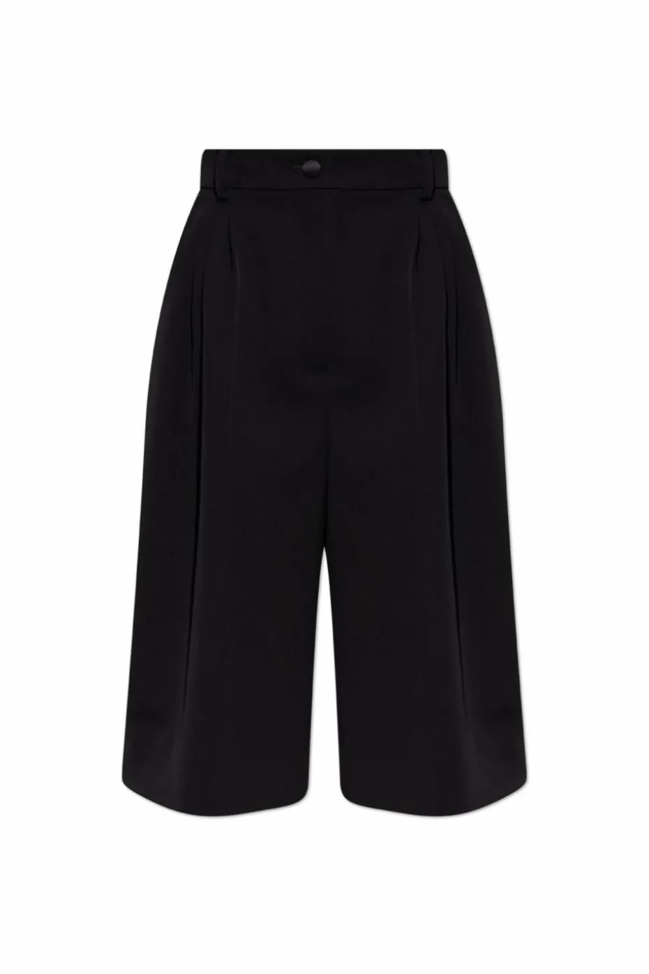 Dolce & Gabbana CZARNY Wełniane szorty z lampasami