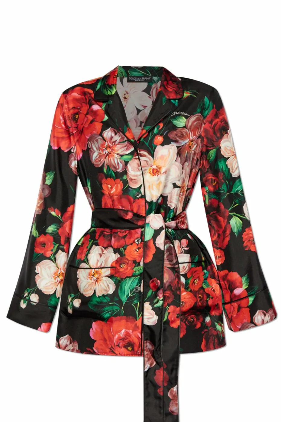 Dolce & Gabbana CZERWONY Jedwabna koszula