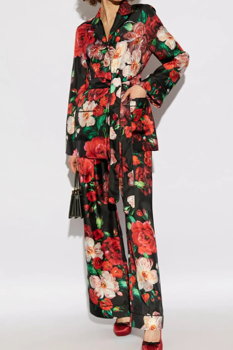 Dolce & Gabbana CZERWONY Jedwabna koszula