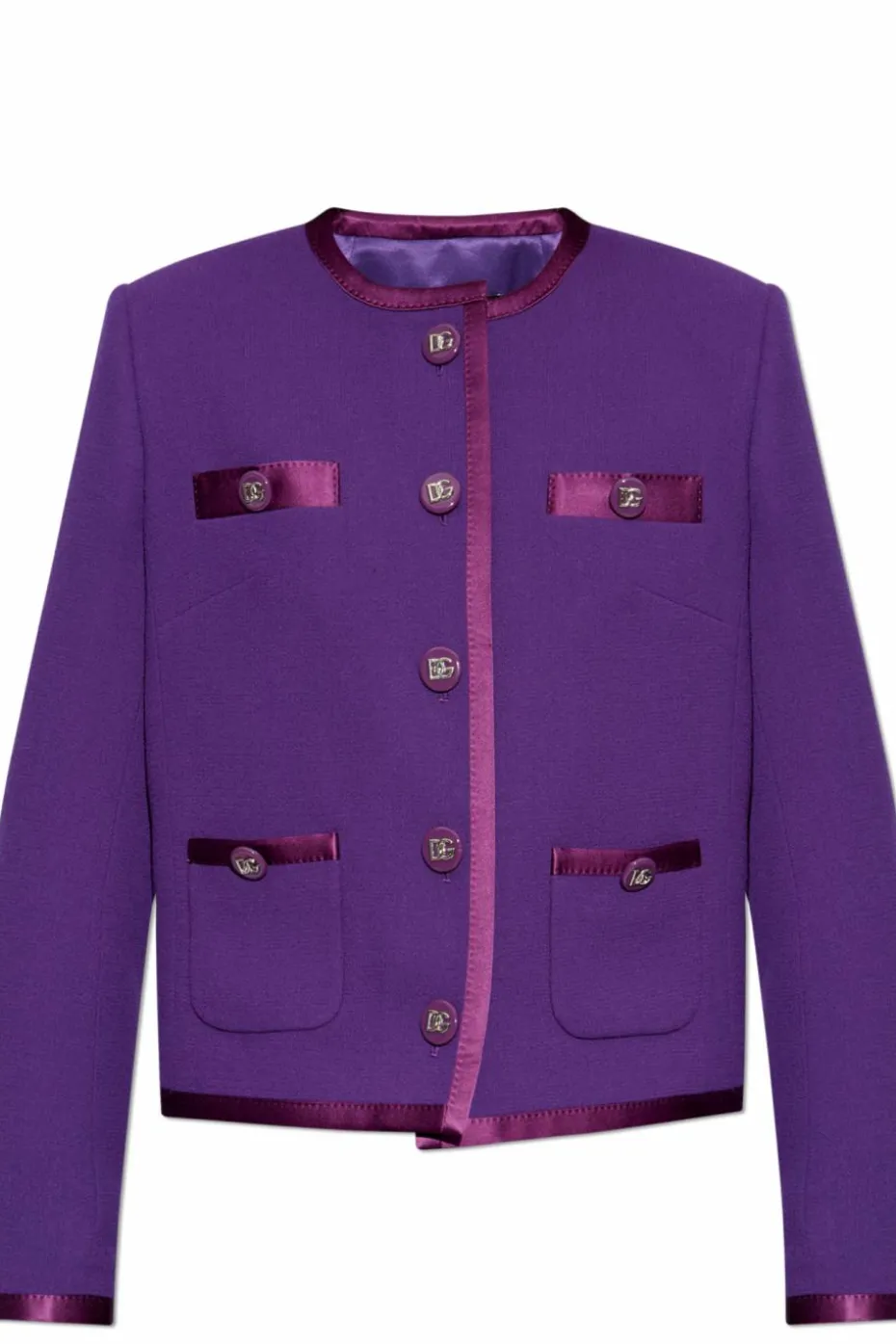 Dolce & Gabbana FIOLETOWY Wełniana marynarka