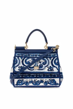 Dolce & Gabbana GRANATOWY Torba do ręki `Sicily Medium`