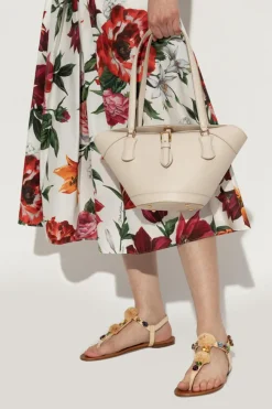 Dolce & Gabbana kremowy Skórzana torba na ramię