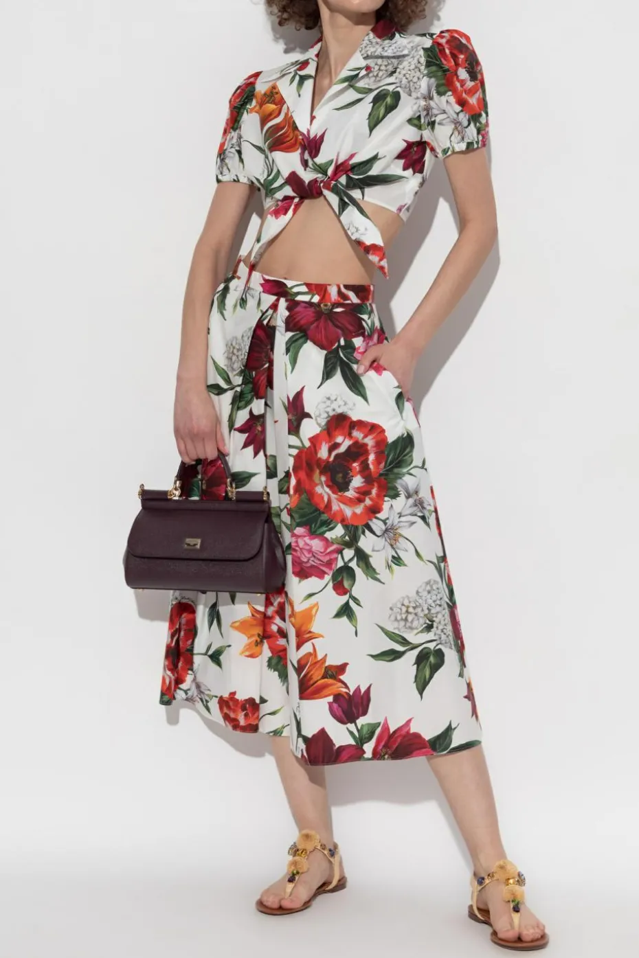 Dolce & Gabbana MULTIKOLOR Top z motywem kwiatowym