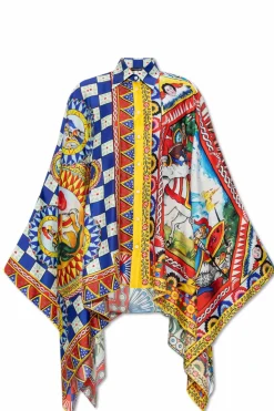 Dolce & Gabbana MULTIKOLOR Jedwabna koszula `Carretto`