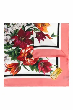 Dolce & Gabbana MULTIKOLOR Jedwabna chusta z motywem kwiatowym