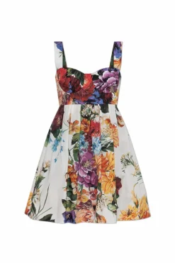 Dolce & Gabbana MULTIKOLOR Sukienka z motywem kwiatowym
