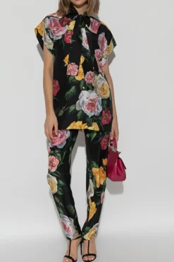Dolce & Gabbana MULTIKOLOR Koszula z motywem kwiatowym
