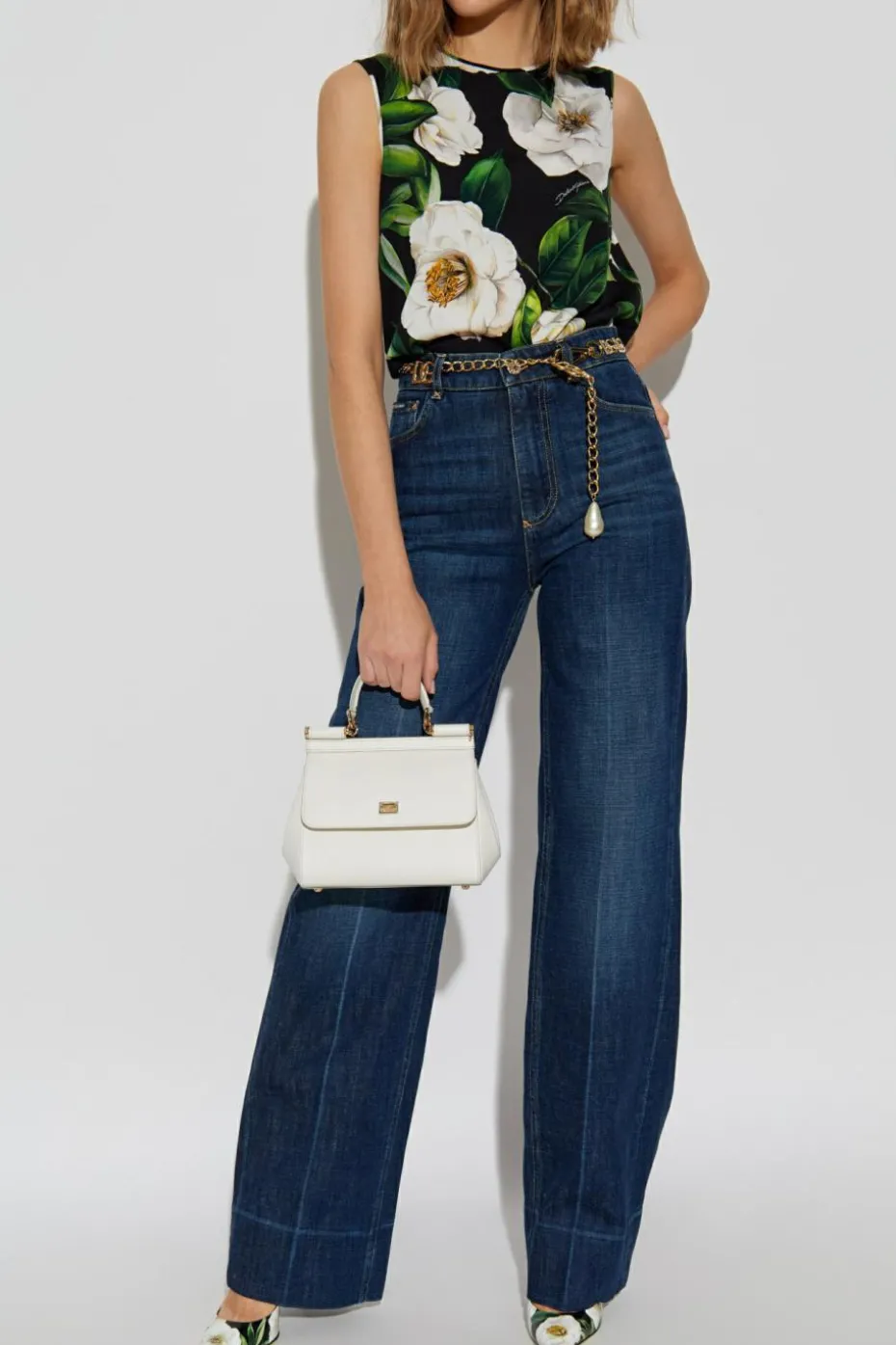 Dolce & Gabbana MULTIKOLOR Top z motywem kwiatowym