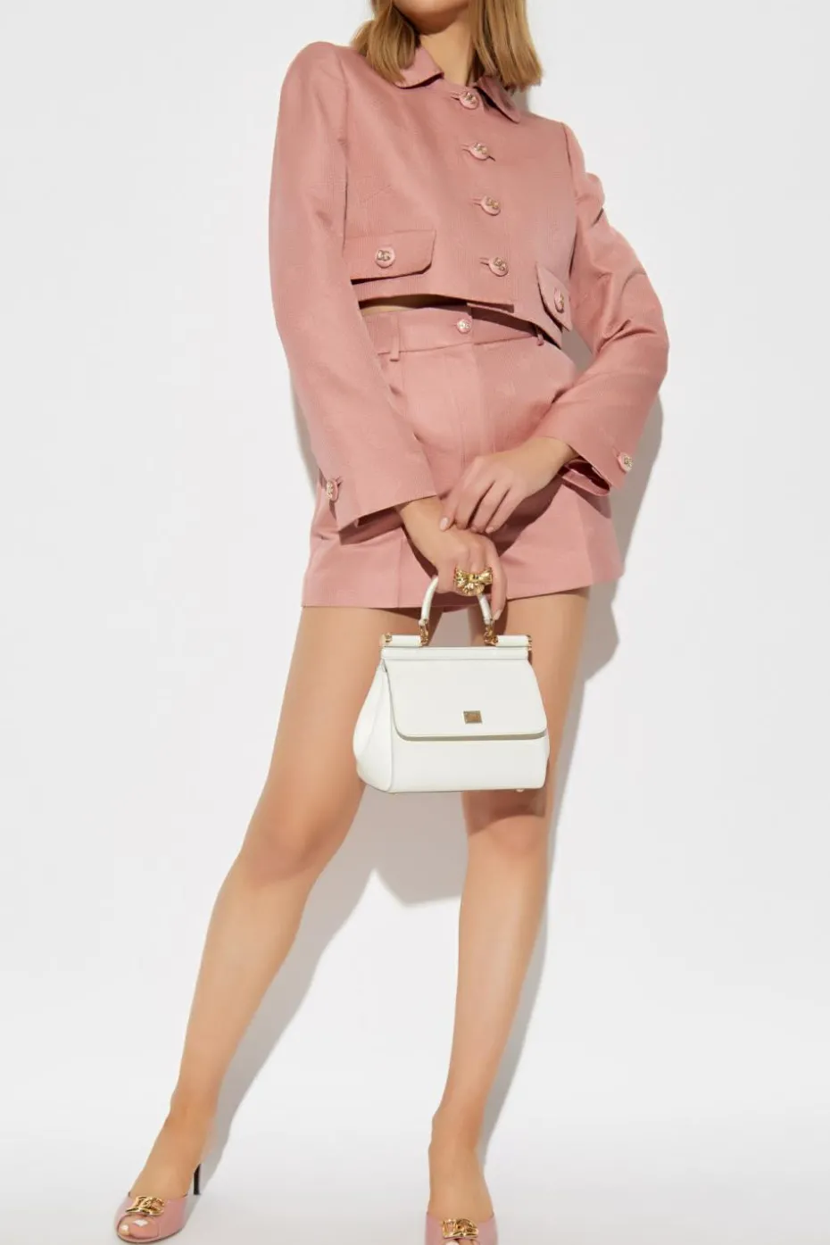 Dolce & Gabbana RÓŻOWY Krótka marynarka