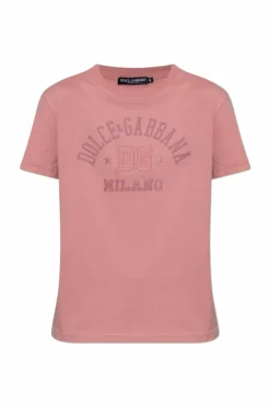 Dolce & Gabbana RÓŻOWY T-shirt z logo