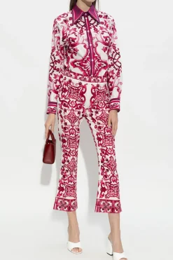 Dolce & Gabbana RÓŻOWY Wzorzysta koszula