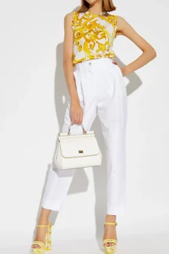 Dolce & Gabbana ŻÓŁTY Jedwabny top