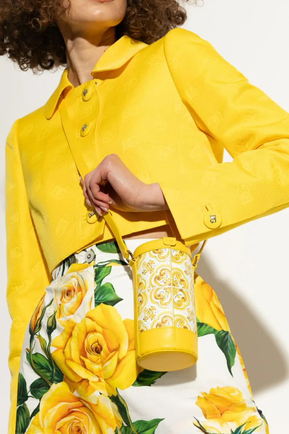 Dolce & Gabbana ŻÓŁTY Torba z paskiem na butelkę
