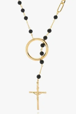 Dolce & Gabbana ZŁOTY Mosiężny naszyjnik z motywem religijnym