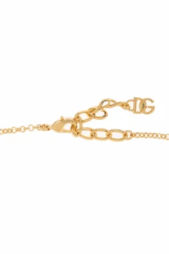 Dolce & Gabbana ZŁOTY Naszyjnik z zawieszką w kształcie logo
