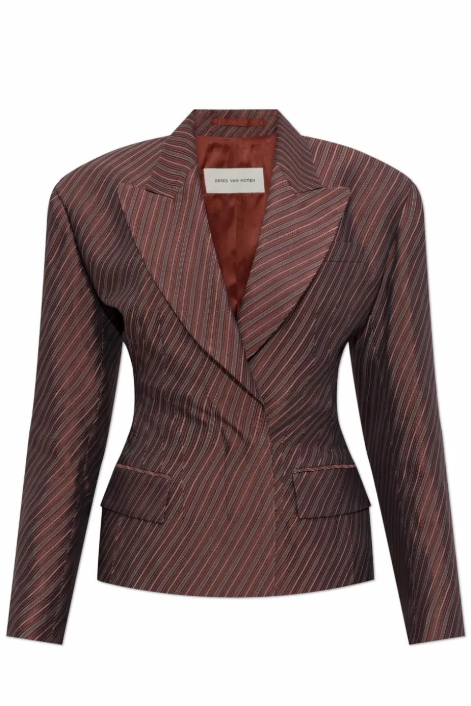 Dries Van Noten BORDO Marynarka ze wzorem w pasy