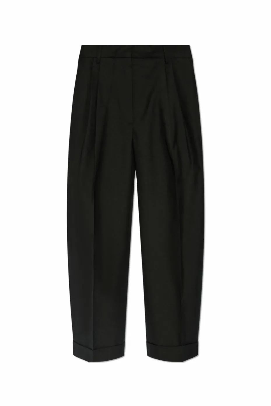 Dries Van Noten CZARNY Wełniane spodnie
