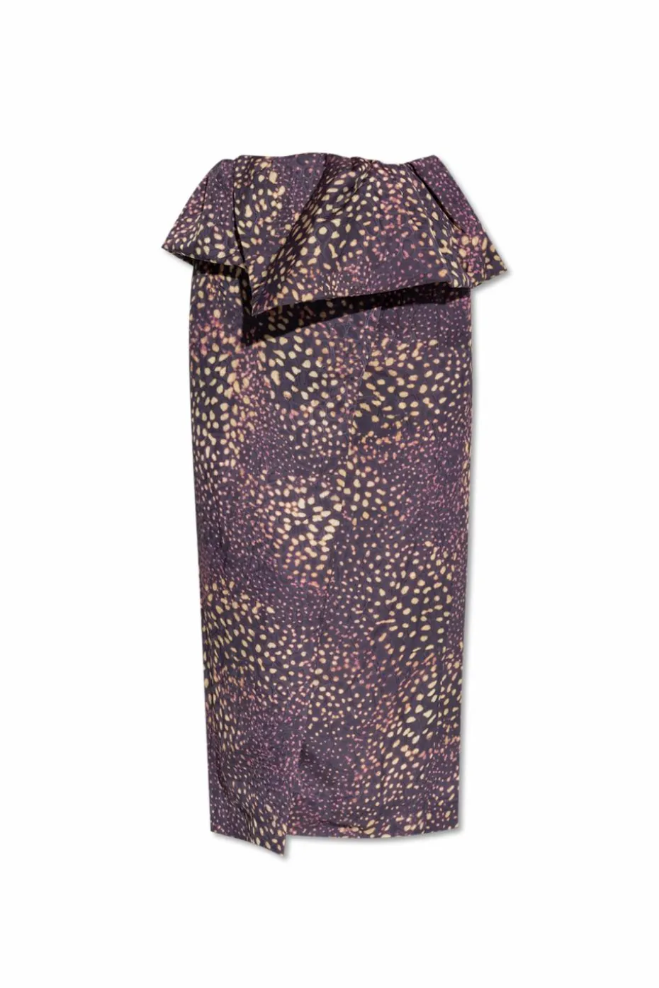 Dries Van Noten FIOLETOWY Spódnica z kopertowym zapięciem