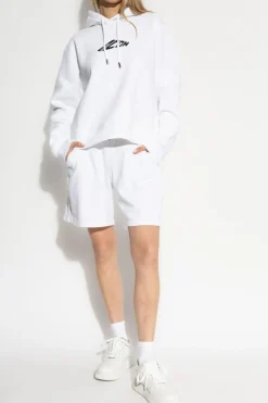 Dsquared2 BIAŁY Bawełniane szorty z nadrukowanym logo