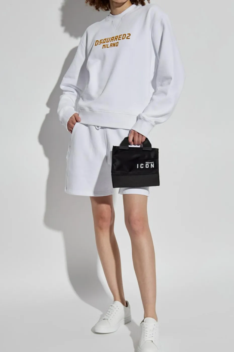 Dsquared2 BIAŁY Szorty z logo