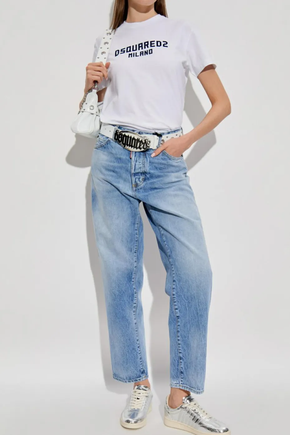 Dsquared2 BIAŁY T-shirt z logo