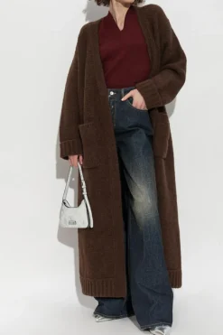 Dsquared2 BRĄZOWY Wełniany kardigan