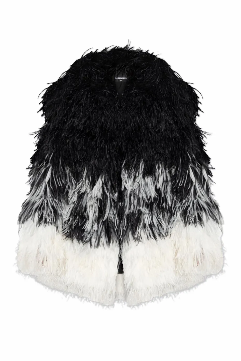 Dsquared2 CZARNY Futro ze strusia