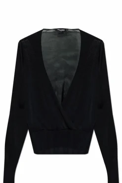 Dsquared2 CZARNY Pulower w dekoltem w serek