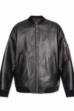 Dsquared2 CZARNY Skórzana kurtka