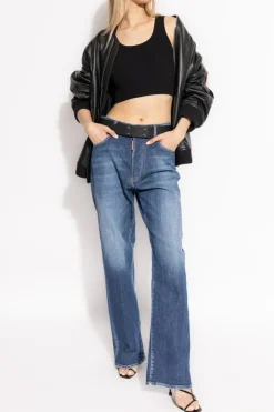 Dsquared2 CZARNY Skórzana kurtka