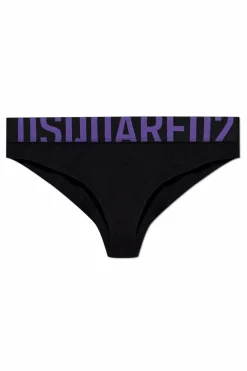 Dsquared2 CZARNY Slipy z logo