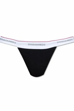 Dsquared2 CZARNY Stringi z logo