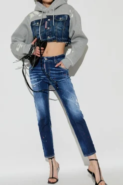 Dsquared2 GRANATOWY Jeansy `Cool Girl`