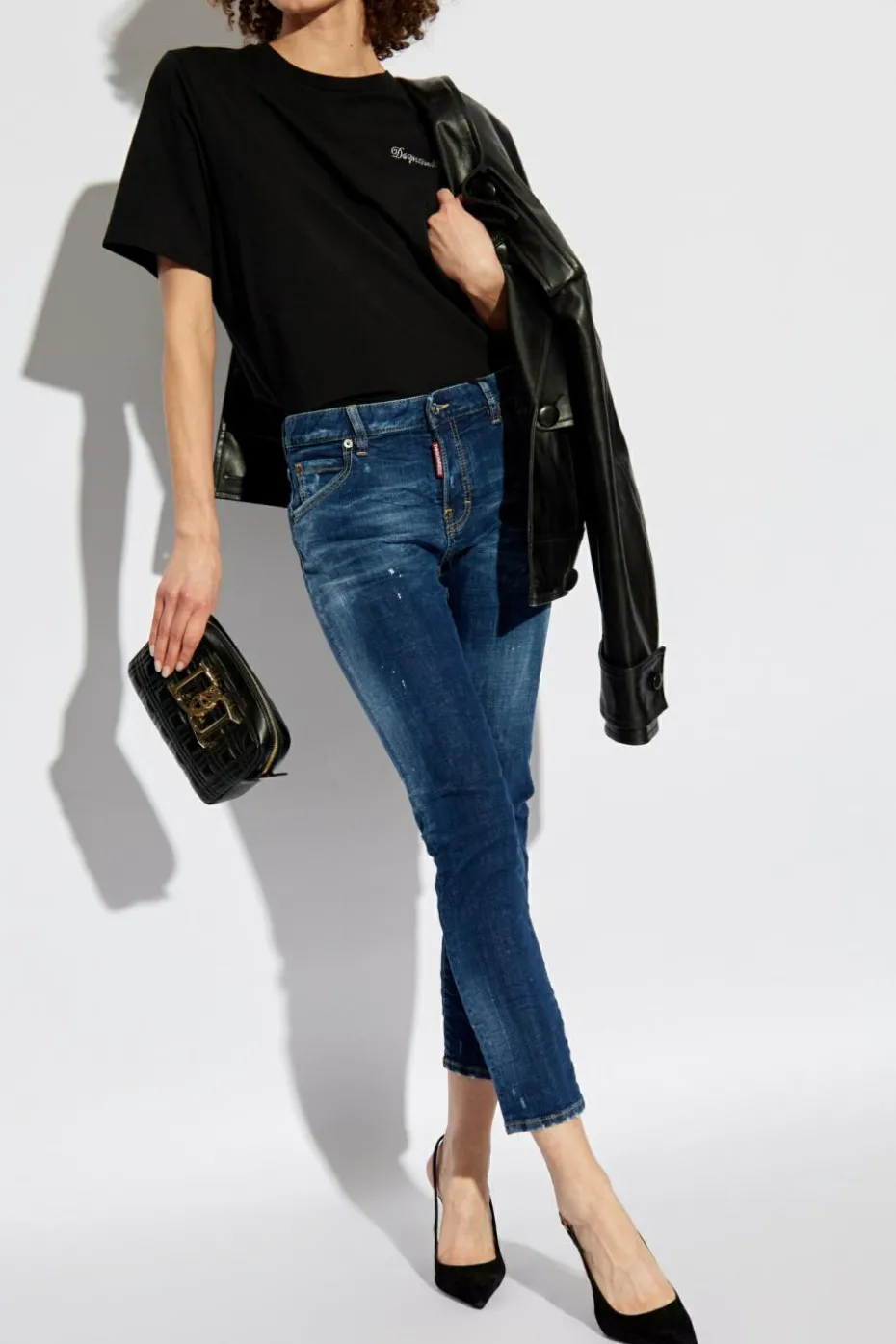 Dsquared2 GRANATOWY Jeansy `Cool Girl`