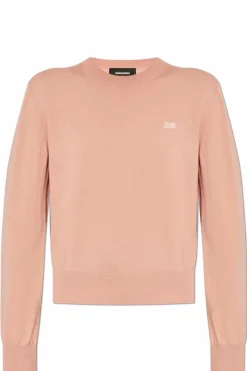 Dsquared2 RÓŻOWY Sweter z okrągłym dekoltem