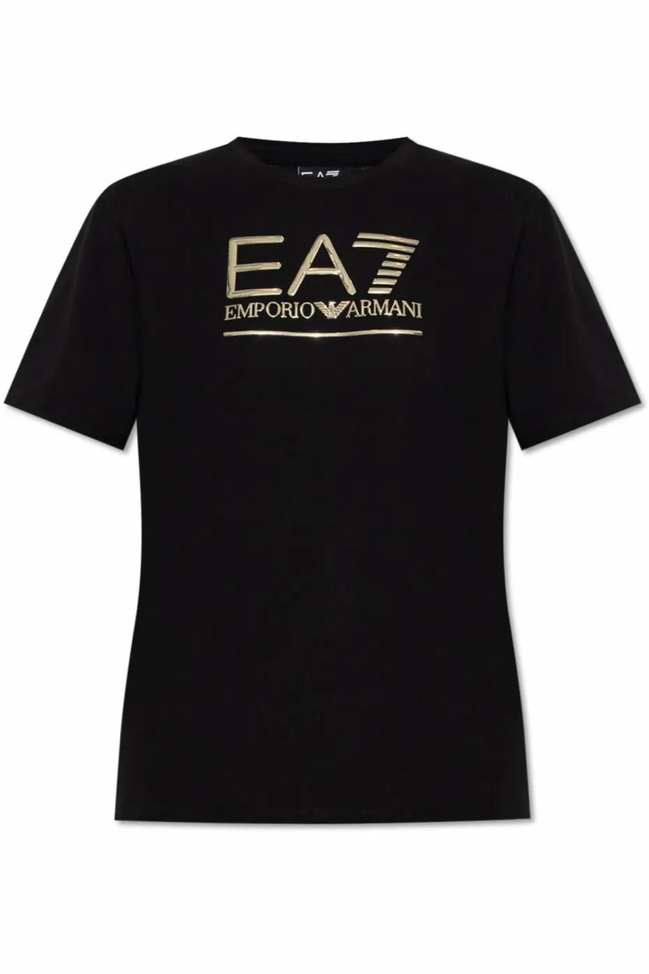 EA7 Emporio Armani CZARNY T-shirt z kolekcji `Sustainability`