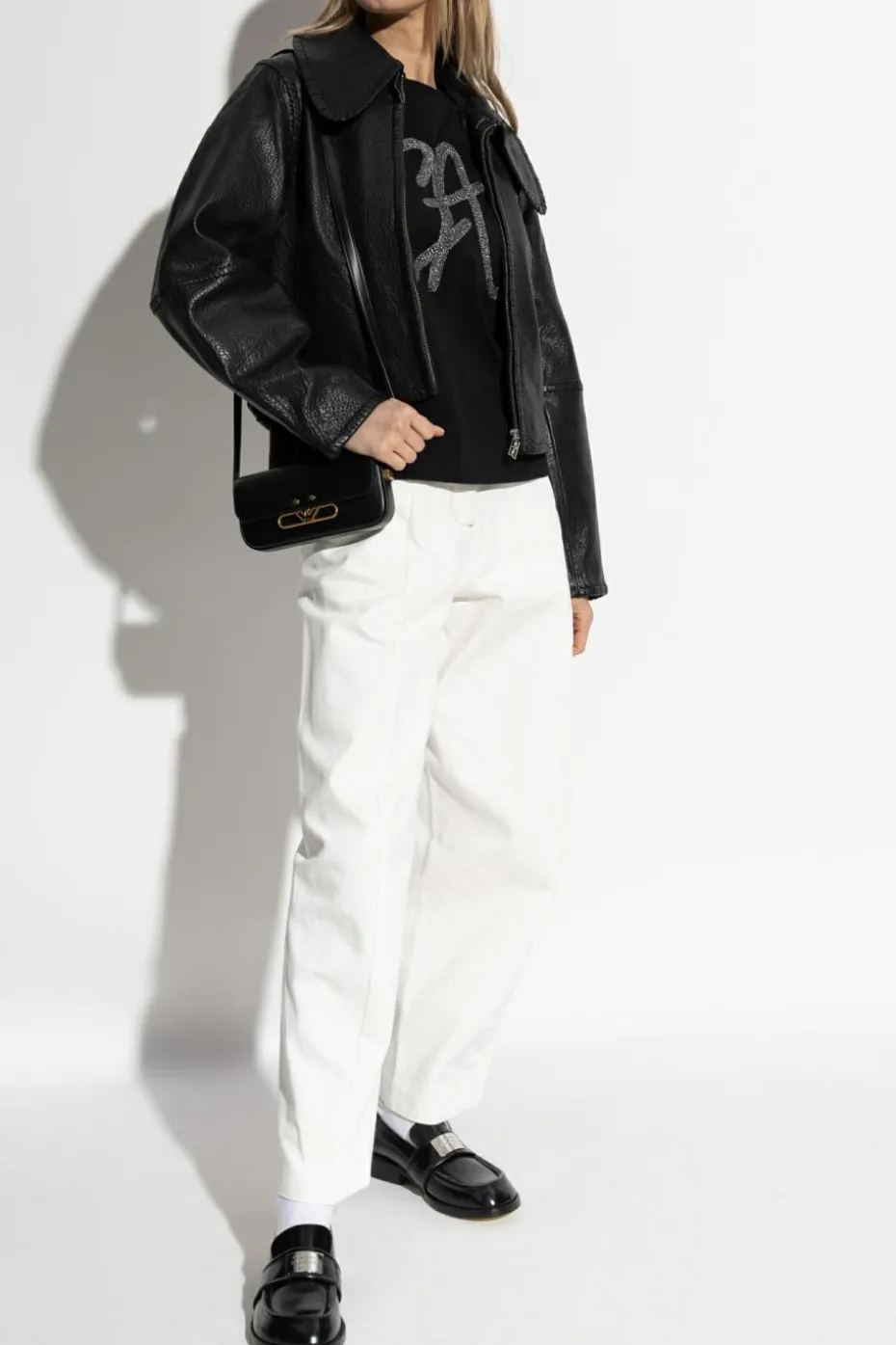 Emporio Armani BIAŁY Jeansy z wysokim stanem