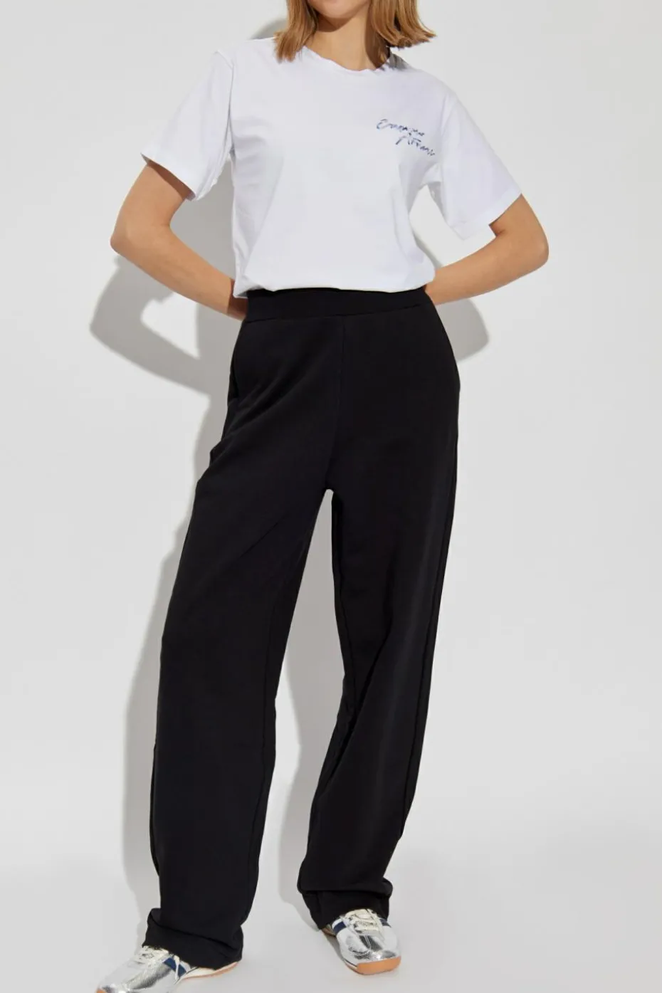 Emporio Armani BIAŁY T-shirt z logo