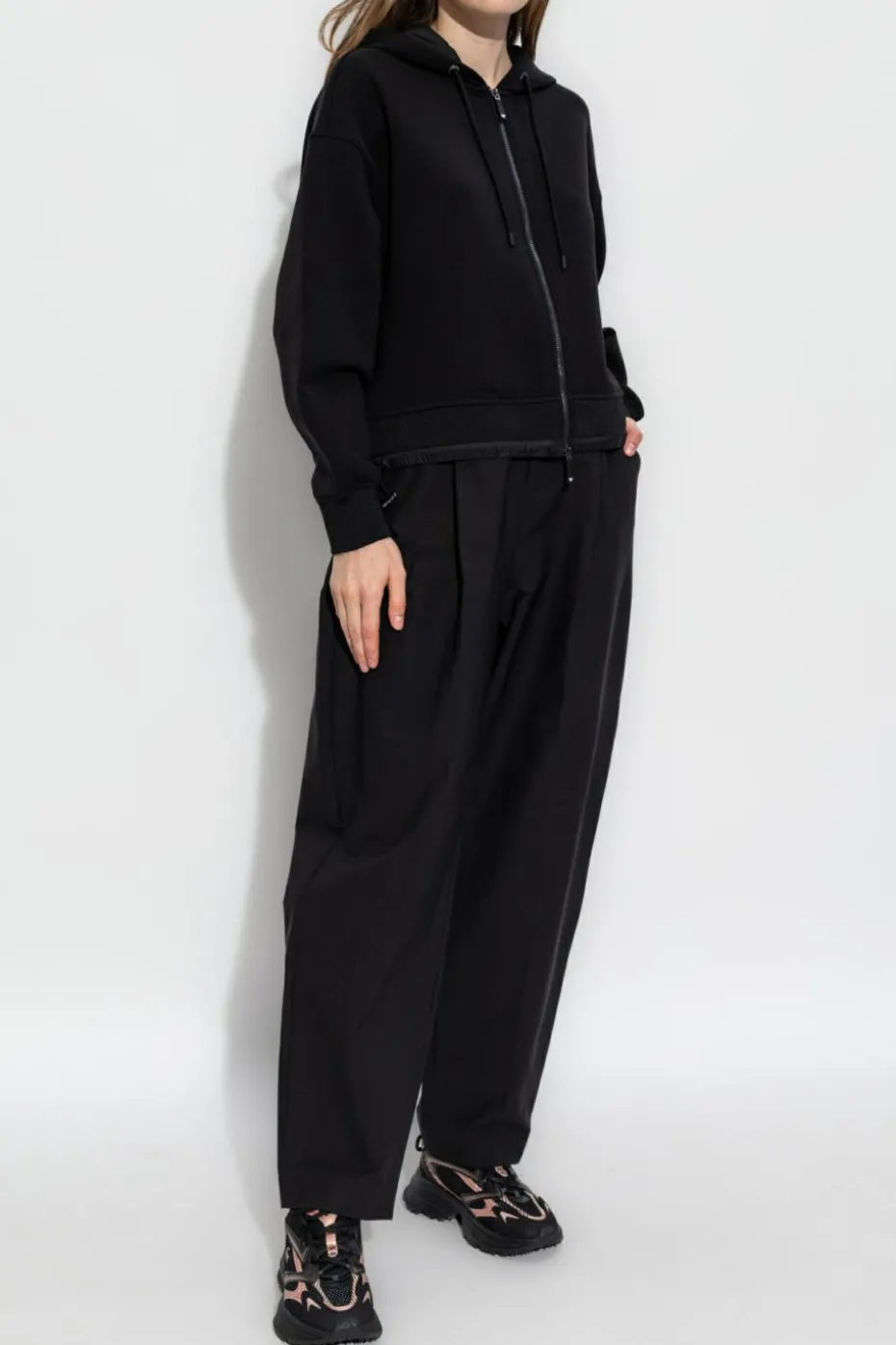 Emporio Armani CZARNY Bluza z kapturem