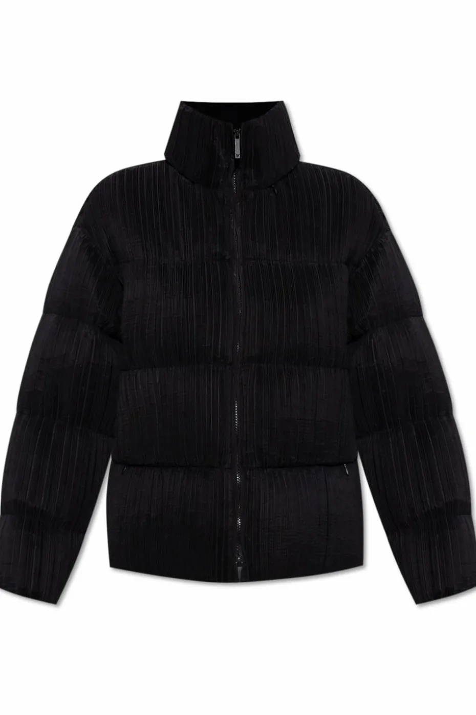 Emporio Armani CZARNY Plisowana kurtka ze stójką