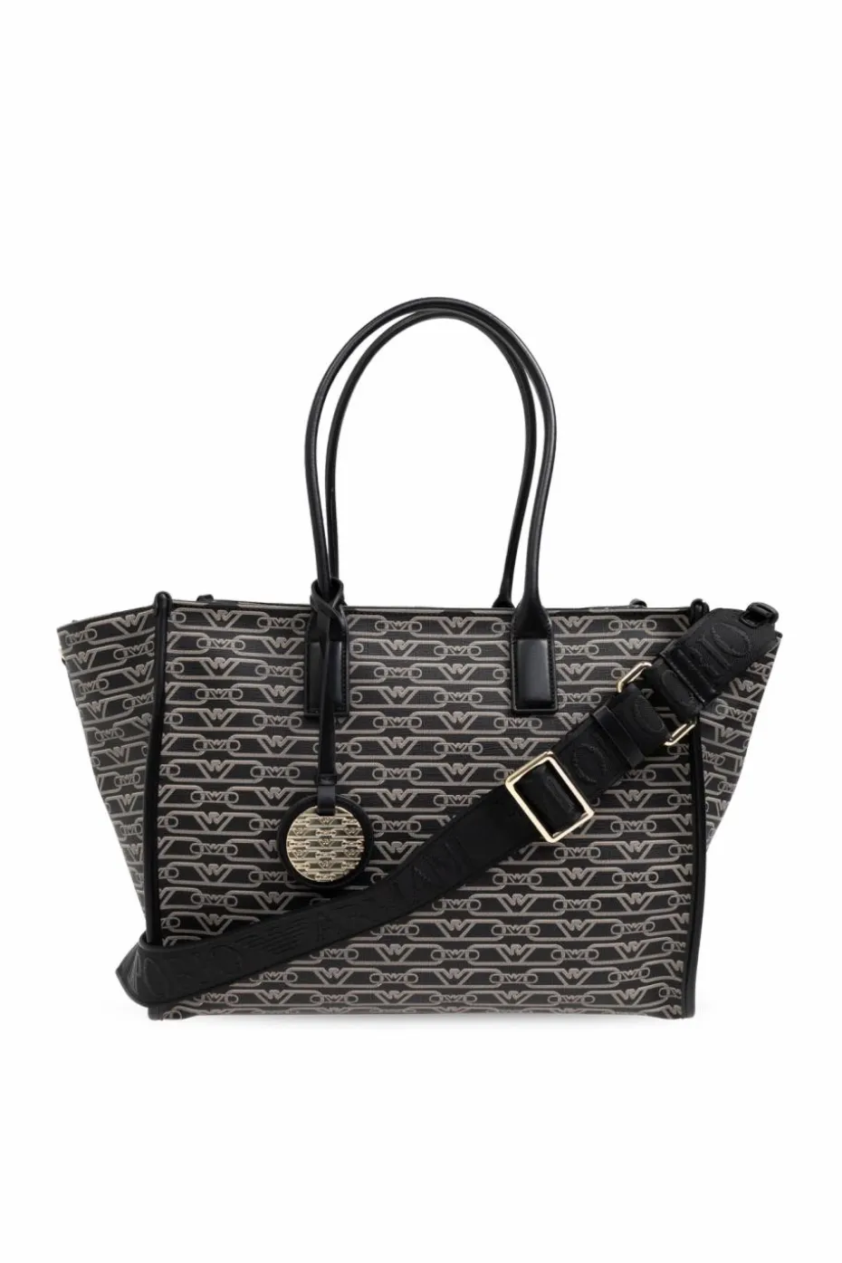 Emporio Armani CZARNY Torba typu `shopper` z monogramem