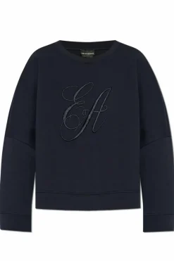 Emporio Armani GRANATOWY Bluza z kolekcji `Sustainability`
