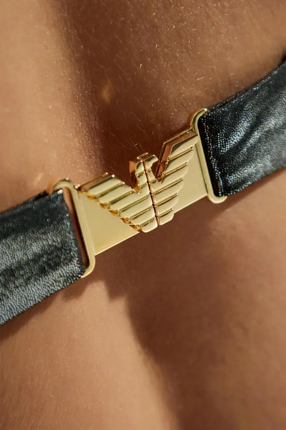 Emporio Armani SREBRNY Dwuczęściowy kostium kąpielowy
