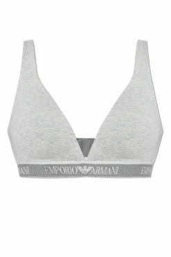 Emporio Armani SZARY Bawełniany biustonosz