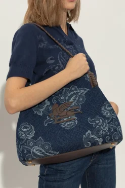 Etro GRANATOWY Torba typu `shopper`