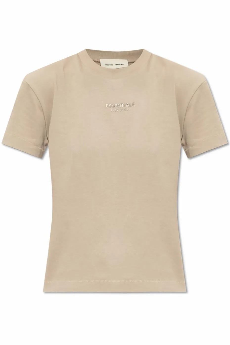 Fear Of God Essentials beżowy T-shirt z logo