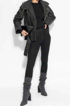 Fear Of God Essentials CZARNY Prążkowane legginsy