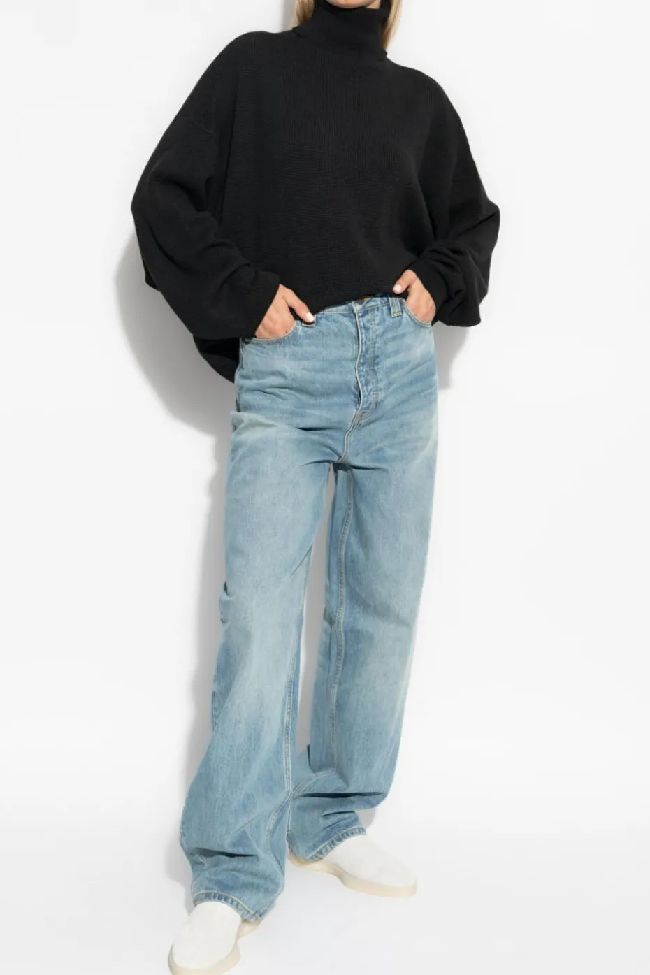 Fear Of God Essentials NIEBIESKI Jeansy z logo